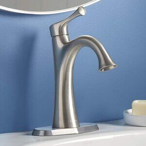 KOHLER Lilyfield Brushed Nickel Handle Single Hole/4" Centerset Bathroom Faucet